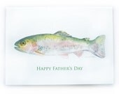 Rainbow Trout Watercolor Fathers Day Card