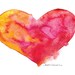 Watercolor Vibrant Heart Valentine's Day Card