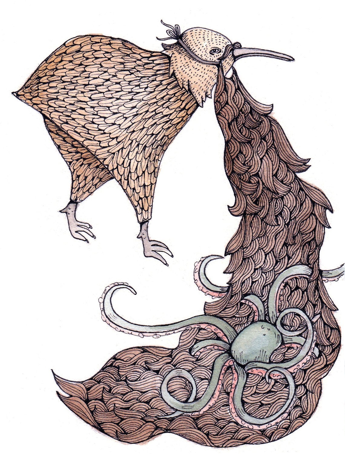 Kiwi Beard Print 5x7