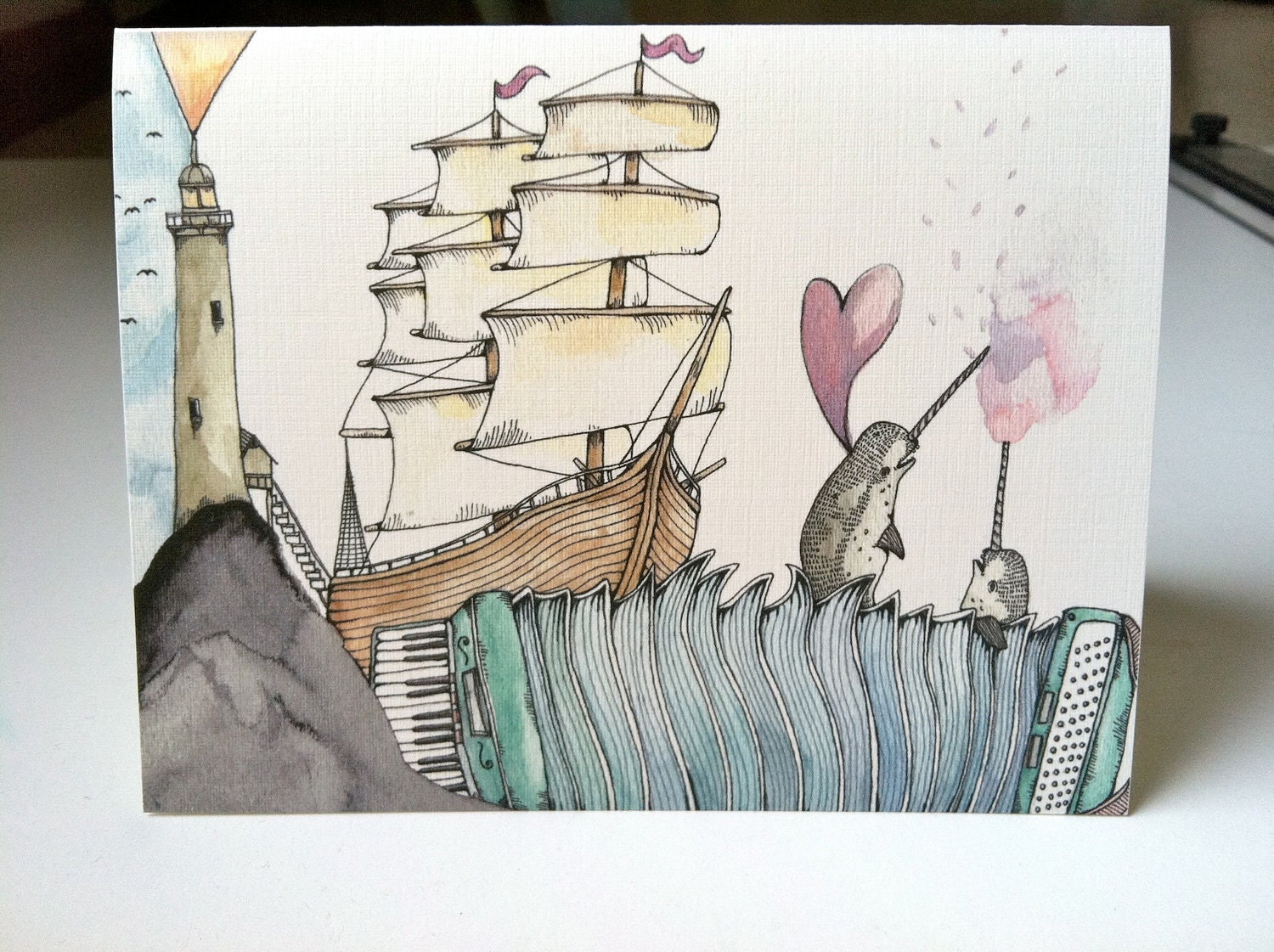 Accordion Sea Greeting Card