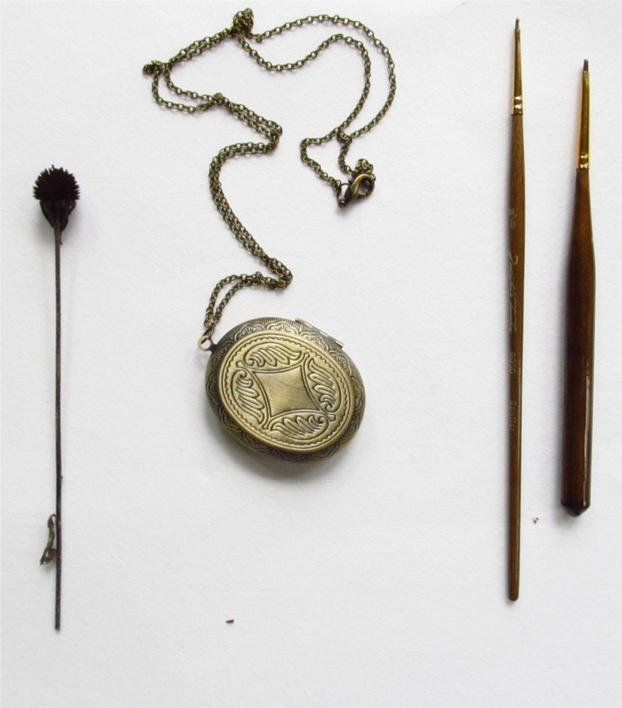 Sunflower necklace locket, flower jewelry, boho style floral, wearable art, sunflower locket, LIMITED EDITION