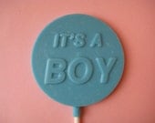 24 White Chocolate-It's A Boy Lollipop-Shower Favor