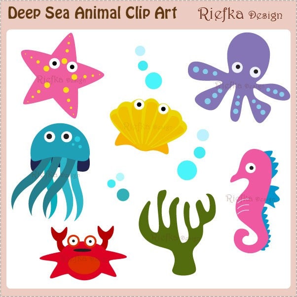 HALF PRICE - Deep Sea Animal Digital Clipart