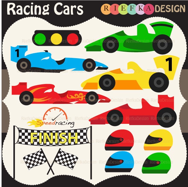 Racing Cars Clipart Set