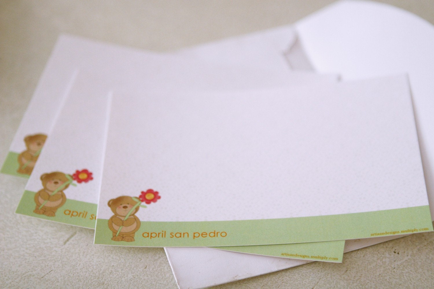 Bear printable notecard set