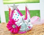 Alice in Wonderland Inspired Fabric Crown Birthday Party Hat Photography Prop