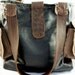 Leather Travel Tote in Deep Blue and Espresso