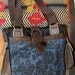 Leather Travel Tote in Deep Blue and Espresso
