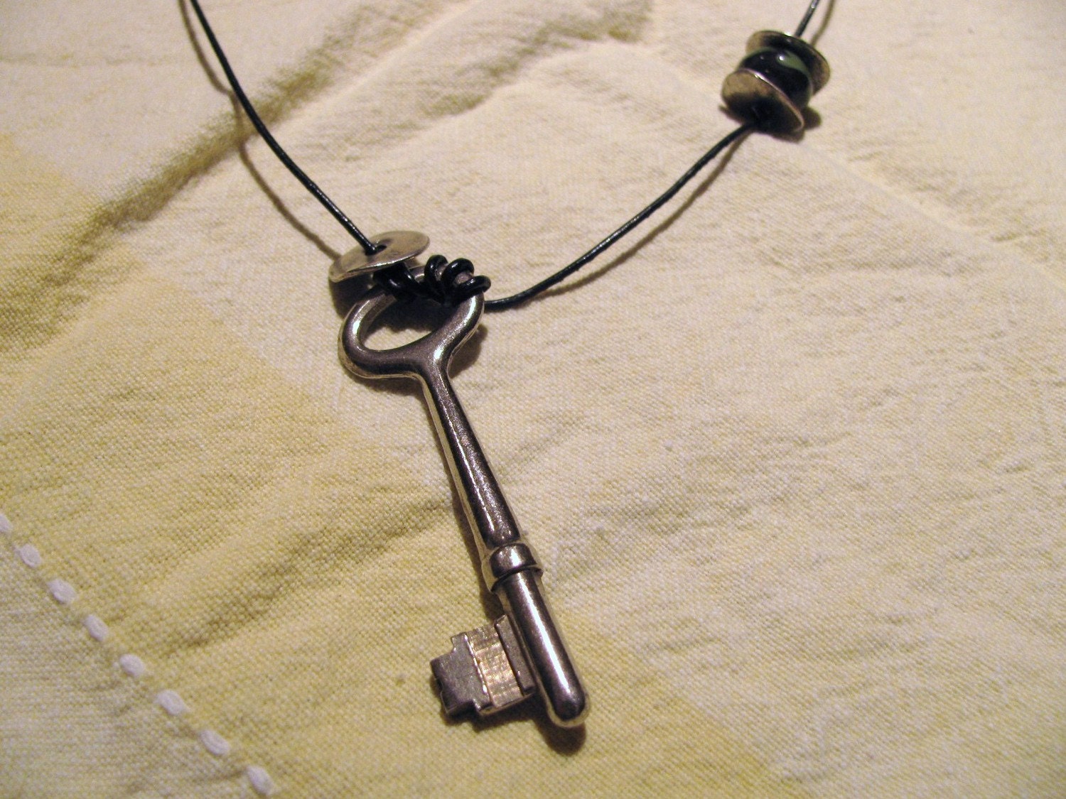 Silver tone skeleton key, vintage find