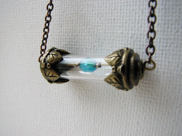 Brass Tube Necklace Geekery Glass Vial Tesseract