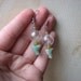 Glass Bead Earrings Dangle Dandelion Fluff  Aventurine Birds - Spring Flight