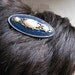 Vintage Wedding Hair Comb Blue Enameled Faux Pearl