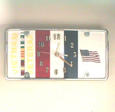 Vietnam Veteran License Plate Clock No. 168