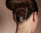 Victorian gold bridal hair pin jewelry