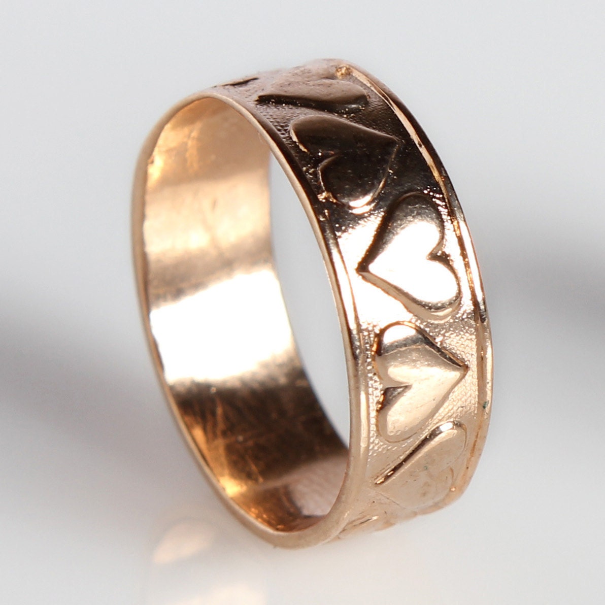 Rose Gold Plated Hearts Ring