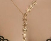 Gold Filled Necklace Of Joy With Flowers & Butterflies