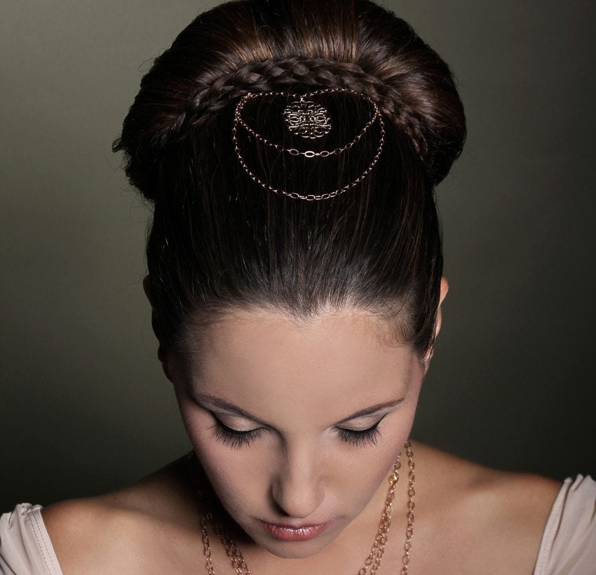 Victorian gold bridal hair pin jewelry