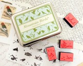 FULL Diy Rubber Stamp Set - mountain birds