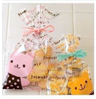 50 Kawaii Japanese Bear Gift Bags - 100x150