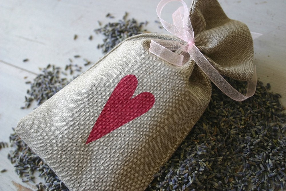 Organic Lavender Sachet - Cerise Heart