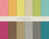 Solid Linen Textured Digital Paper Pack (8.5x11") -- Instant Download -- 12 Digital papers -- 611