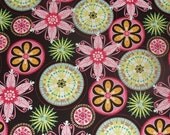 Michael Miller Fabric, Carnival Bloom in Brown, 1 Yard