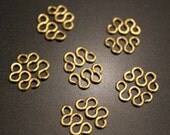 12 pcs - 5 Loop links - Golden Brass - Handmade