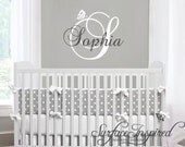 Nursery Wall Decals Name Monogram Wall Decal - 922