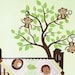 Nursery Wall Decals Baby Monkeys Jumping On A Tree Vinyl Wall Decal