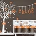 Nursery Wall Decals Cute Garden Tree with Custom Name Wall Decal - 850
