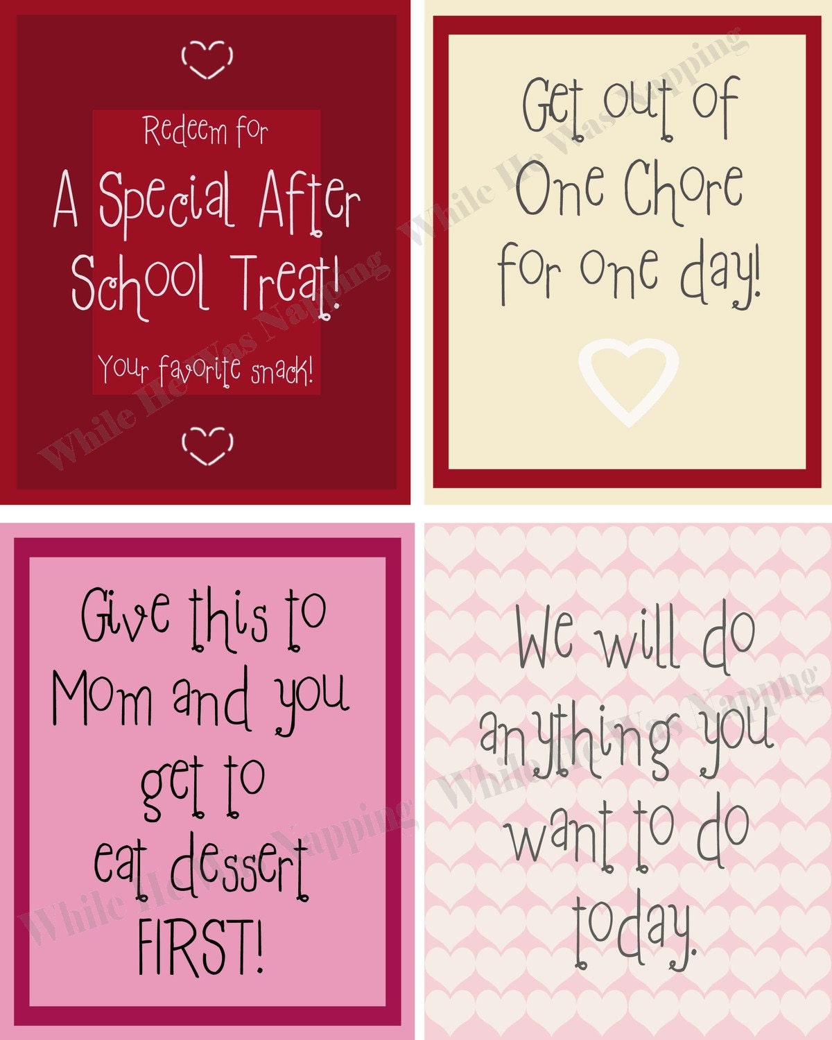 Kid's Valentine Love Coupons