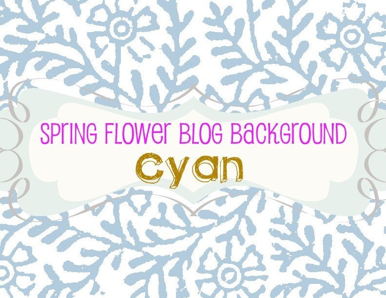 Website Blog Background. Cyan Blue Spring Flower Digital Makeover Series. Natural Color. Simple. Blogger. Floral Design. Twitter