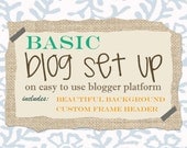 Basic Blog Set Up. Shabby Chic Boho. Linen Turquoise Frame. Blogger. For Craft Blog, Photographer Blog, Art Blog.