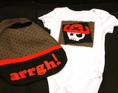 Pirate onesie and bib set: MADE TO ORDER