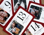 Personalized Photo Table Cards / Table Numbers - Custom Colors Available