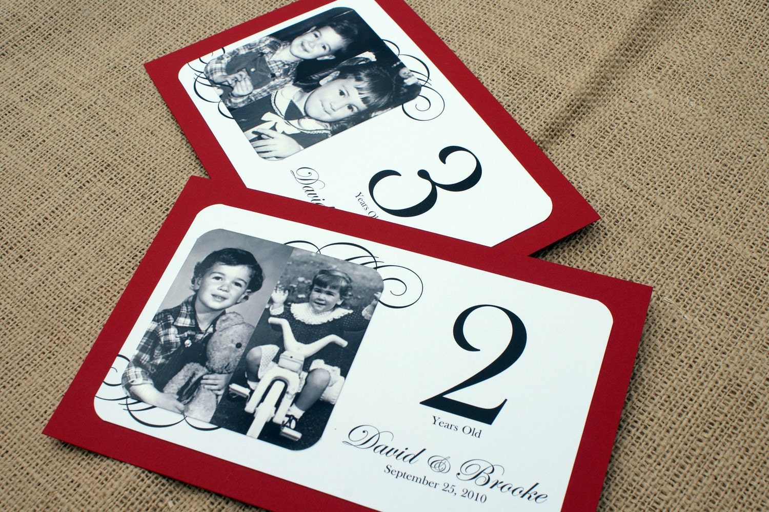 RESERvED for Amanda - Through the Years - Personalized Photo Table Numbers by Age or Year - Custom Colors Available - Set of 28