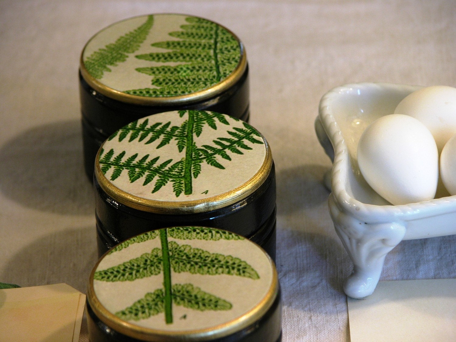Fern Decoupage Box Set of 3