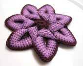 Crochet Flower Applique - Purple, Lavender, Burganduy