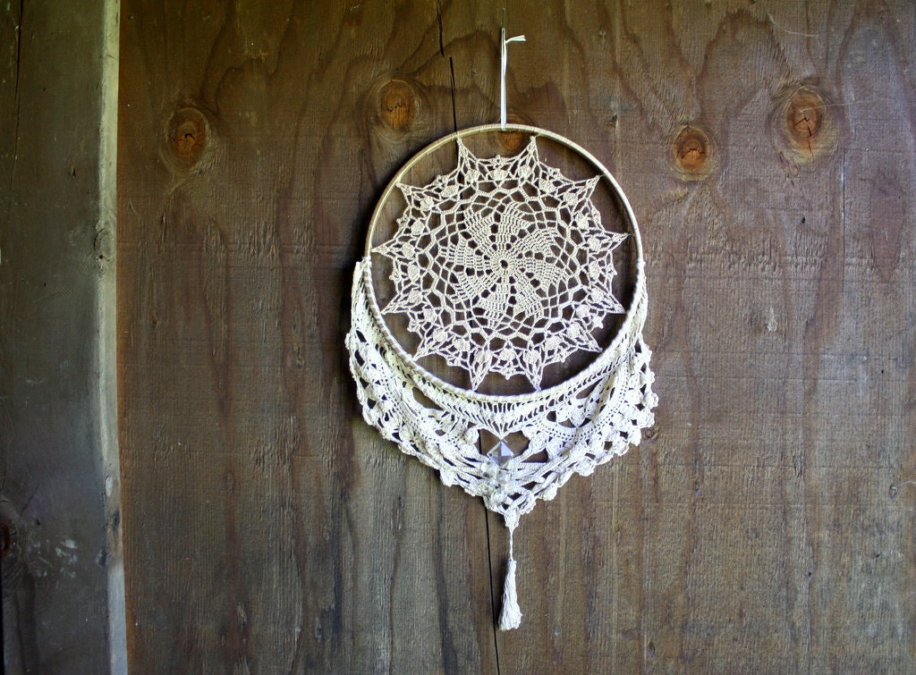 handmade repurposed rustic mandala wall-hanging