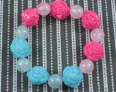 Cotton Candy Glow Rose Stretch Bracelet
