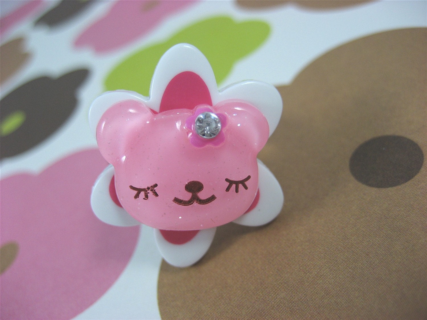 Winkie Pinkie Bear Adjustable Ring