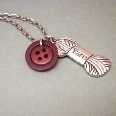 Knitting Lovers Charm Necklace