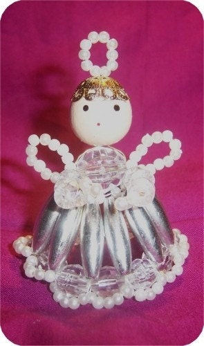 Bead Christmas Angel Ornament kit - Gold, Silver or Aurora Borealis