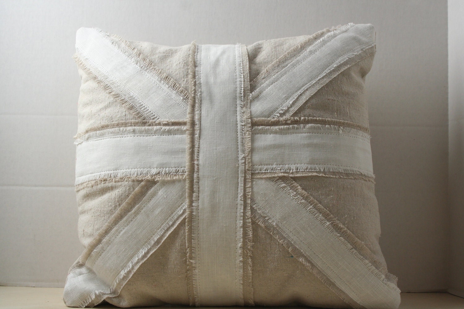 Union Jack Linen and Canvas Pillow Cover - Square