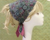 Hair scarf - Multi size -Silk Flower in Green