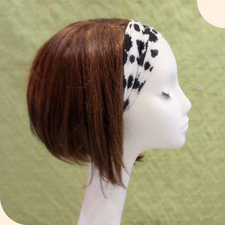 Rayon jersey wide Yoga headband Dalmatian