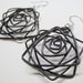Large Black Rose Earrings