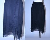 Vintage Sheer Black Silk Skirt