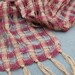 Lightweight Scarf, Handwoven Cotton Cranberry Red & Caramel Beige Lattice Weave, Spring, Summer, Autumn, Winter, Urban, Mens, Womens Fashion