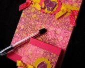 Altered Note Pads and Pen Handcrafted Purple Elephant